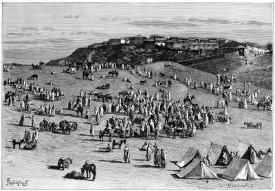 Pueblo y mercado de Boghari, c1890 de Charles Barbant