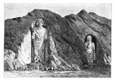 Ídolos colosales, Valle Superior de Bamlan, Afganistán, 1895 de Charles Barbant