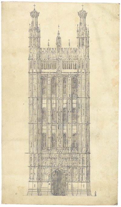 Dibujo para las Casas del Parlamento, c.1836-40 de Charles Barry