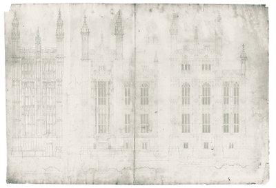 Dibujo para las Casas del Parlamento, c.1836-40 de Charles Barry