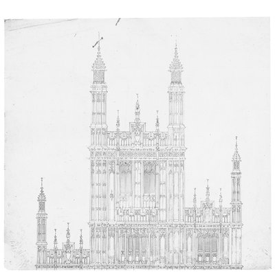 Dibujo para las Casas del Parlamento, c.1836-40 de Charles Barry