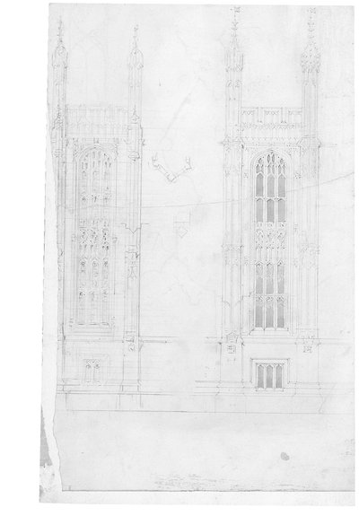 Dibujo para las Casas del Parlamento, c.1836-40 de Charles Barry