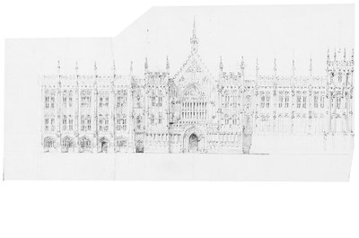 Dibujo para las Casas del Parlamento, c.1836-40 de Charles Barry