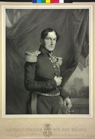 Rey de los belgas Leopoldo I (litografía) de Charles Baugniet