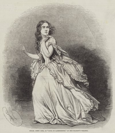Mademoiselle Jenny Lind, como Lucia di Lammermoor, en el Teatro de Su Majestad de Charles Baugniet