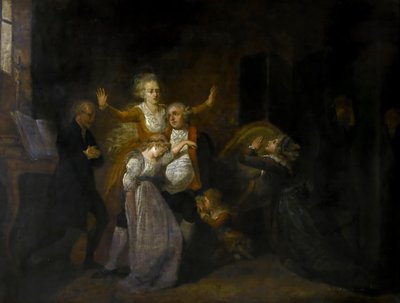Despedida de Luis XVI por su familia en el Templo, 20 de enero de 1793 de Charles Benazech