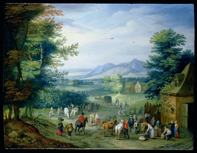 La Cosecha de Uvas, Figuras en un Paisaje Rural de Charles Beschey
