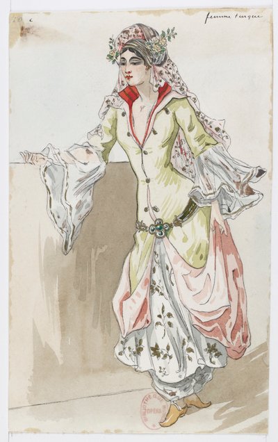 Holmès - La Montaña Negra - diseños de vestuario de Charles Bianchini - 10c. Mujer turca de Charles Bianchini