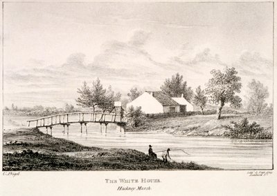La Casa Blanca en las orillas del Río Lea, Hackney Marsh, Londres de Charles Bigot