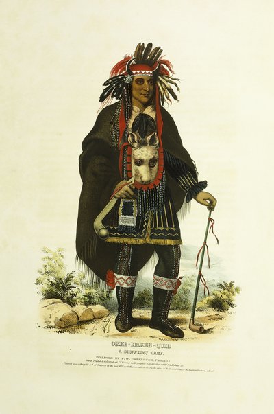 Okee-Makee-Quid, un jefe Chippeway de Charles Bird (after) King