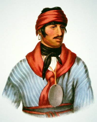 Selocta, un jefe del pueblo Creek, de una pintura de 1825 de Charles Bird (after) King
