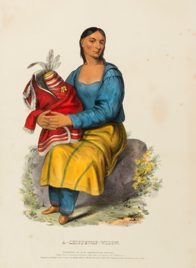 A CHIPPEWAY WIDOW, de History of the Indian Tribes of North America (Historia de las tribus indias de Norteamérica) de Charles Bird King
