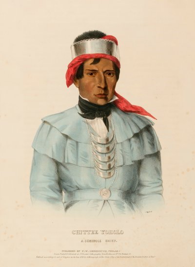 CHITTEE-YOHOLO. A SEMINOLE CHIEF., de History of the Indian Tribes of North America de Charles Bird King