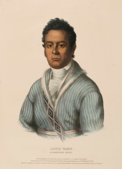 DAVID VANN. A CHEROKEE CHIEF, de History of the Indian Tribes of North America de Charles Bird King