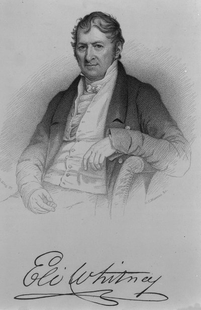 Eli Whitney, grabado por D.C Hinman, 1846 de Charles Bird King