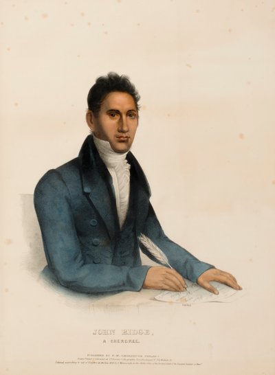 JOHN RIDGE, UN CHEROKEE., de Historia de las Tribus Indias de Norteamérica de Charles Bird King