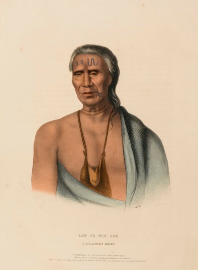 LAP-PA-WIN-SOE. A DELAWARE CHIEF., de History of the Indian Tribes of North America de Charles Bird King