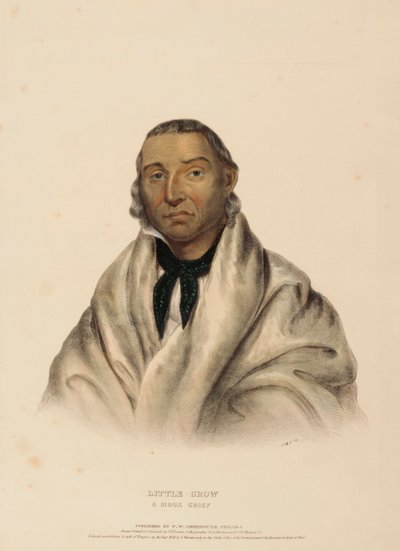 LITTLE CROW. A SIOUX CHIEF, de History of the Indian Tribes of North America de Charles Bird King