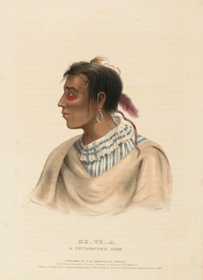 ME-TE-A, JEFE POTTAWATOMIE, de Historia de las Tribus Indias de Norteamérica de Charles Bird King