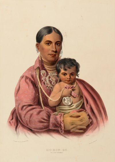 MO-HON-GO. MUJER OSAGE., de Historia de las Tribus Indias de Norteamérica de Charles Bird King