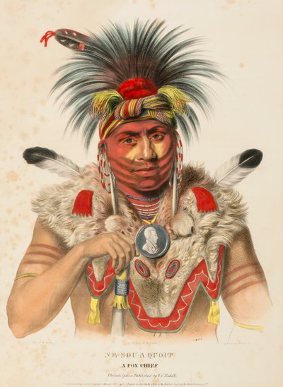 NE-SOU-A-QUOIT. A FOX CHIEF., de History of the Indian Tribes of North America de Charles Bird King