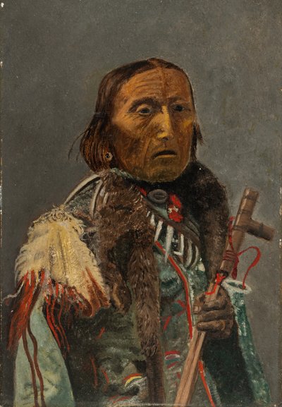 Nativo americano con pipa de la paz (óleo sobre cartón) de Charles Bird King