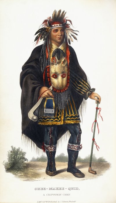 Okee-Makee-Quid, un jefe Chippewa, 1854 de Charles Bird King