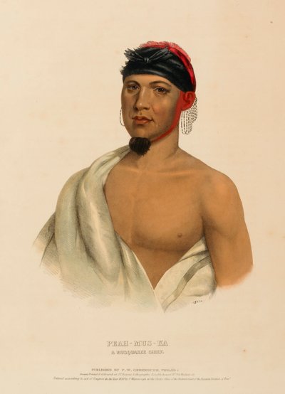 PEAH-MUS-KA. A MUSQUAKE CHIEF., de History of the Indian Tribes of North America de Charles Bird King