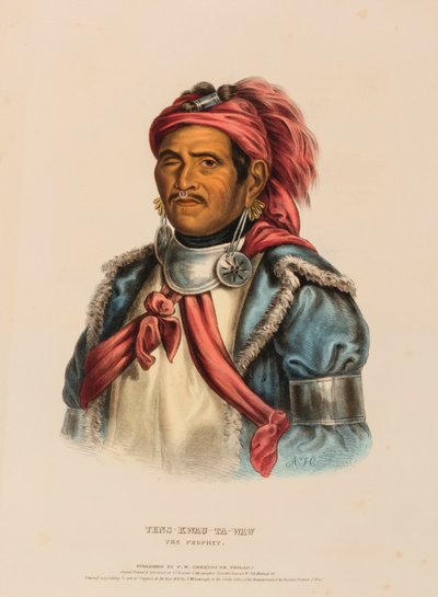 TENS-KWAU-TA-WAW. EL PROFETA., de Historia de las Tribus Indias de Norteamérica de Charles Bird King