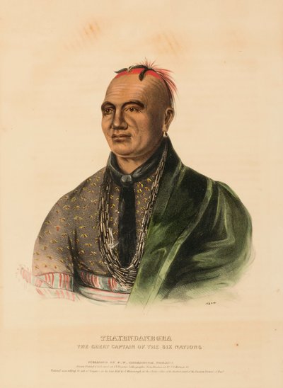 THAYENDANEGEA EL GRAN CAPITÁN DE LAS SEIS NACIONES, de Historia de las tribus indias de América del Norte de Charles Bird King