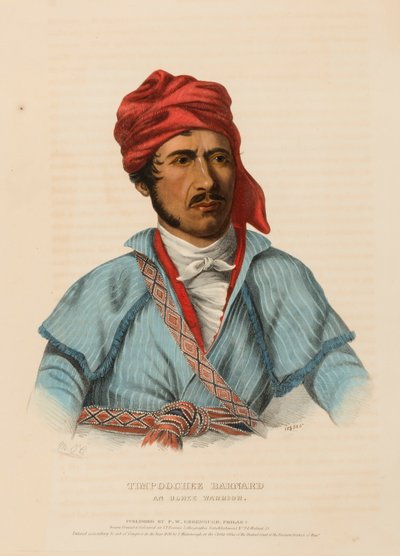 TIMPOOCHEE BARNARD. AN UCHEE WARRIOR, de History of the Indian Tribes of North America de Charles Bird King