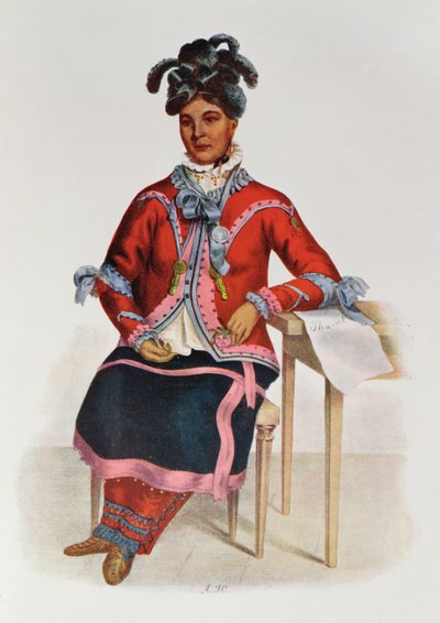 Tshusik, una mujer Chippeway, 1827, ilustración de 