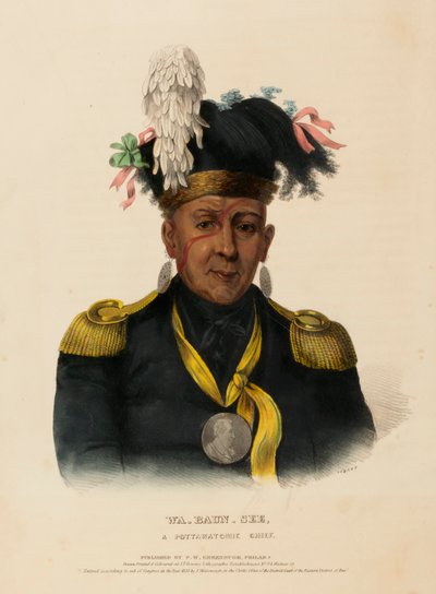 WA-BAUN-SEE, JEFE POTTAWATOMIE, de Historia de las Tribus Indias de Norteamérica de Charles Bird King