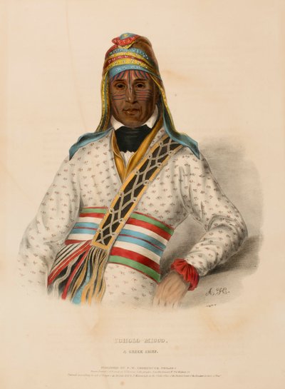 YOHOLO-MICCO. A CREEK CHIEF, de History of the Indian Tribes of North America de Charles Bird King