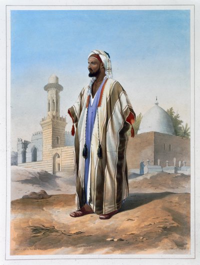 Un fellah vestido con una haba, 1848 de Charles Bour