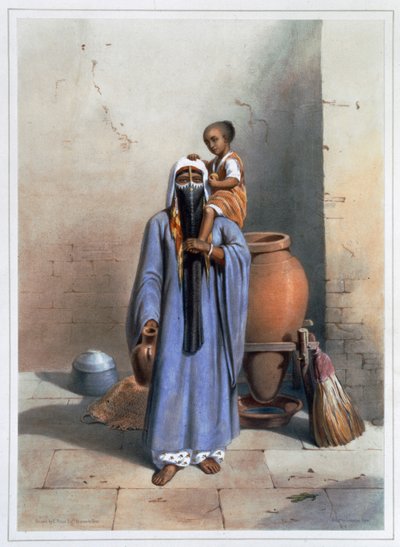 Mujer fellah y niño, 1848 de Charles Bour
