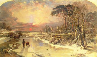 Escena de invierno en el Támesis, 1846 de Charles Branwhite