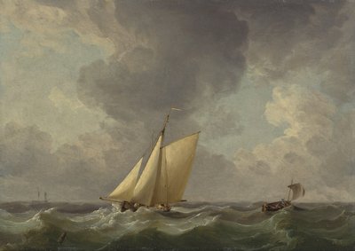 Un cúter en una fuerte brisa de Charles Brooking