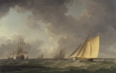 Cutter Ceñido en una Brisa Fresca, con Otros Barcos de Charles Brooking