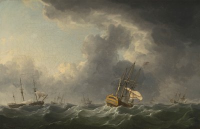 Barcos ingleses ante el vendaval de Charles Brooking
