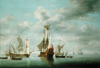 Buques de guerra calmados de Charles Brooking