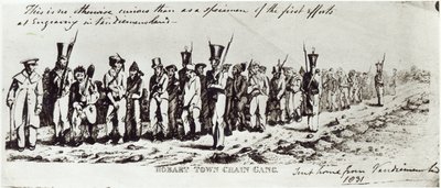 Cadena de convictos en Hobart Town, c.1831 de Charles Bruce