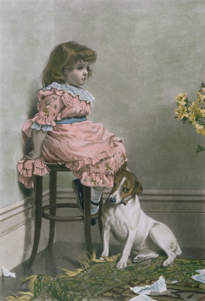 En desgracia, mezzotinta de F. Stacpoole, con coloración a mano, pub por Thomas McLean, 1887 de Charles Burton