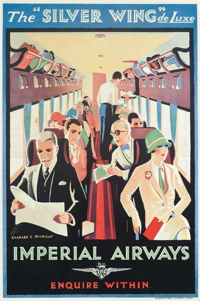 Cartel publicitario de Imperial Airways (litografía en color) de Charles C. Dickson