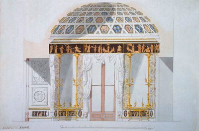 Diseño para el gabinete de jaspe en el Pabellón de Ágata en Tsarskoye Selo, 1780s de Charles Cameron