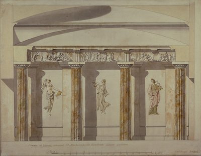 Diseño para el Gran Gabinete en el Palacio de Pavlovsk, principios de la década de 1780 de Charles Cameron