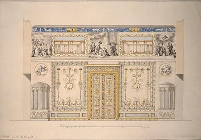 Diseño para el Salón Amarillo del Palacio de Tsarskoye Selo, principios de 1780 de Charles Cameron