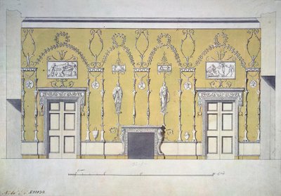 Diseño del Comedor Verde del Gran Palacio en Tsarskoye Selo, Principios de 1780s de Charles Cameron