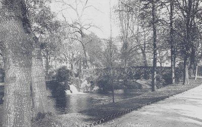 Burdeos: Jardin-Public, el Puente Rústico (foto b/n) de Charles Chambon