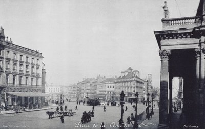 Burdeos: Place de la Comedie (foto b/n) de Charles Chambon